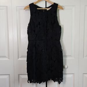 ASTR The Label Women's Black Lace Sleeveless Knee Length Back Zipper Dress Sz LG